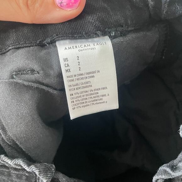 American Eagle Shorts Women 2 High Rise Pleated Denim Casual Classic Paperbag - Picture 8 of 8